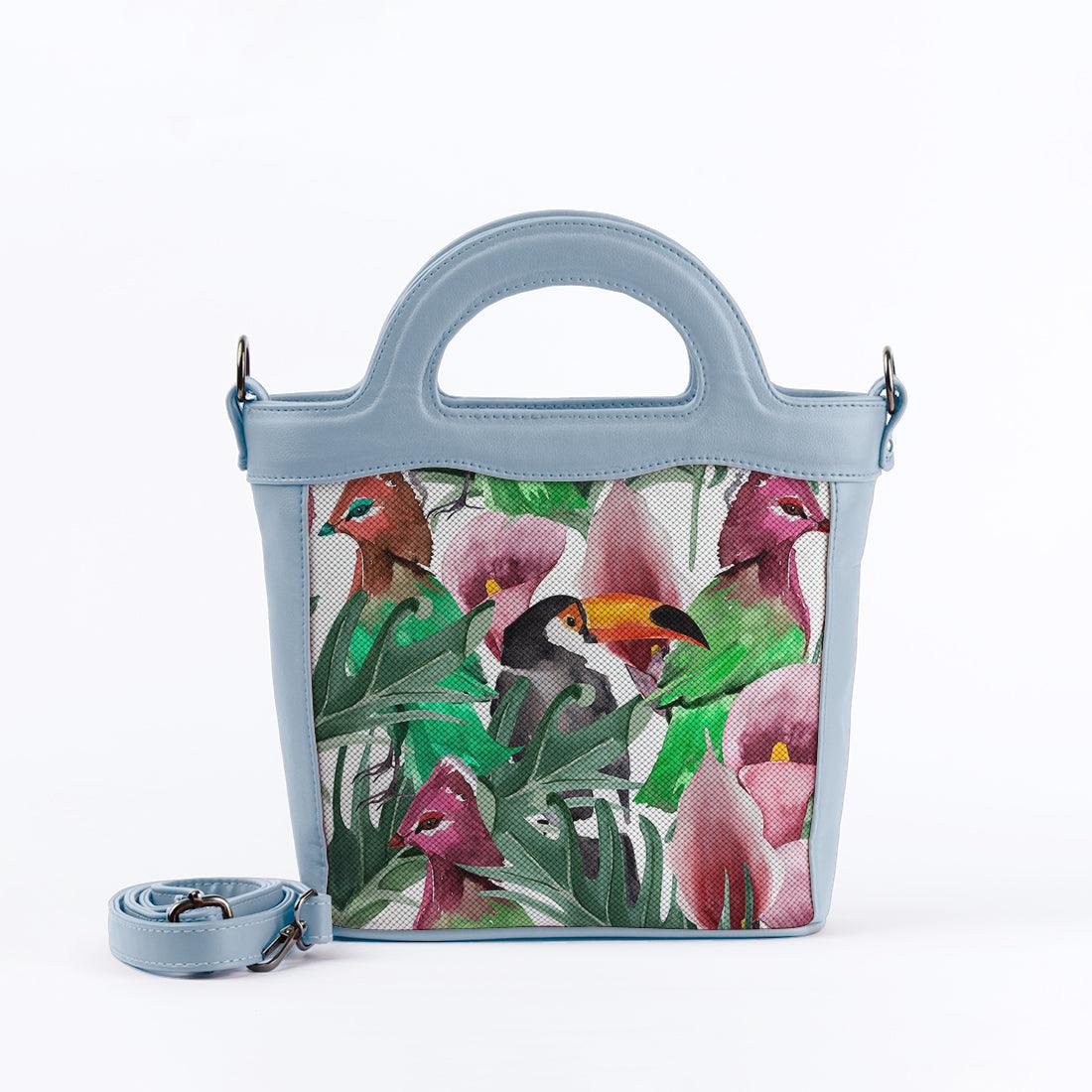 Blue Top Handle Handbag Bird - CANVAEGYPT