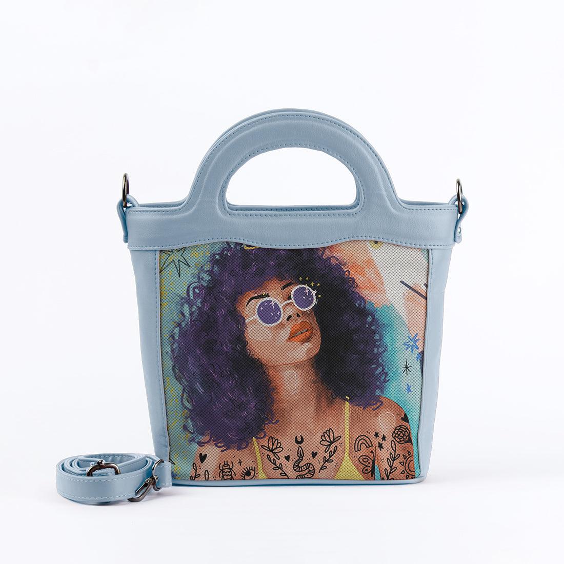 Blue Top Handle Handbag Flamingo Queen - CANVAEGYPT