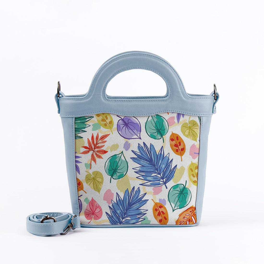 Blue Top Handle Handbag Floray - CANVAEGYPT