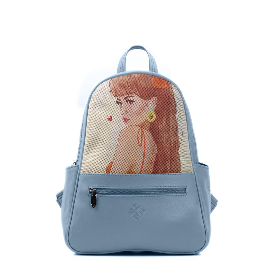 Blue Vivid Backpack Brunette Beauty - CANVAEGYPT