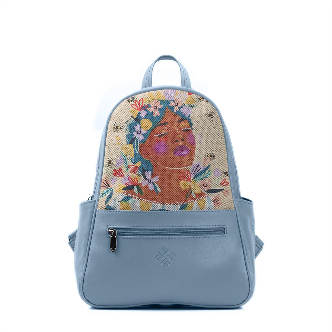 Blue Vivid Backpack Save the bees - CANVAEGYPT