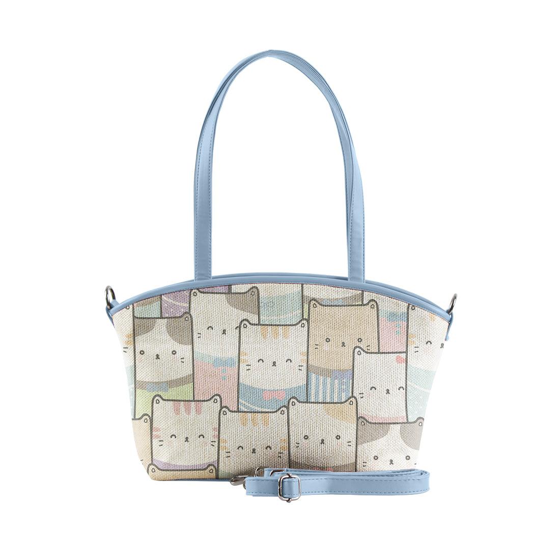 Blue Wide Tote Bag Kitty - CANVAEGYPT