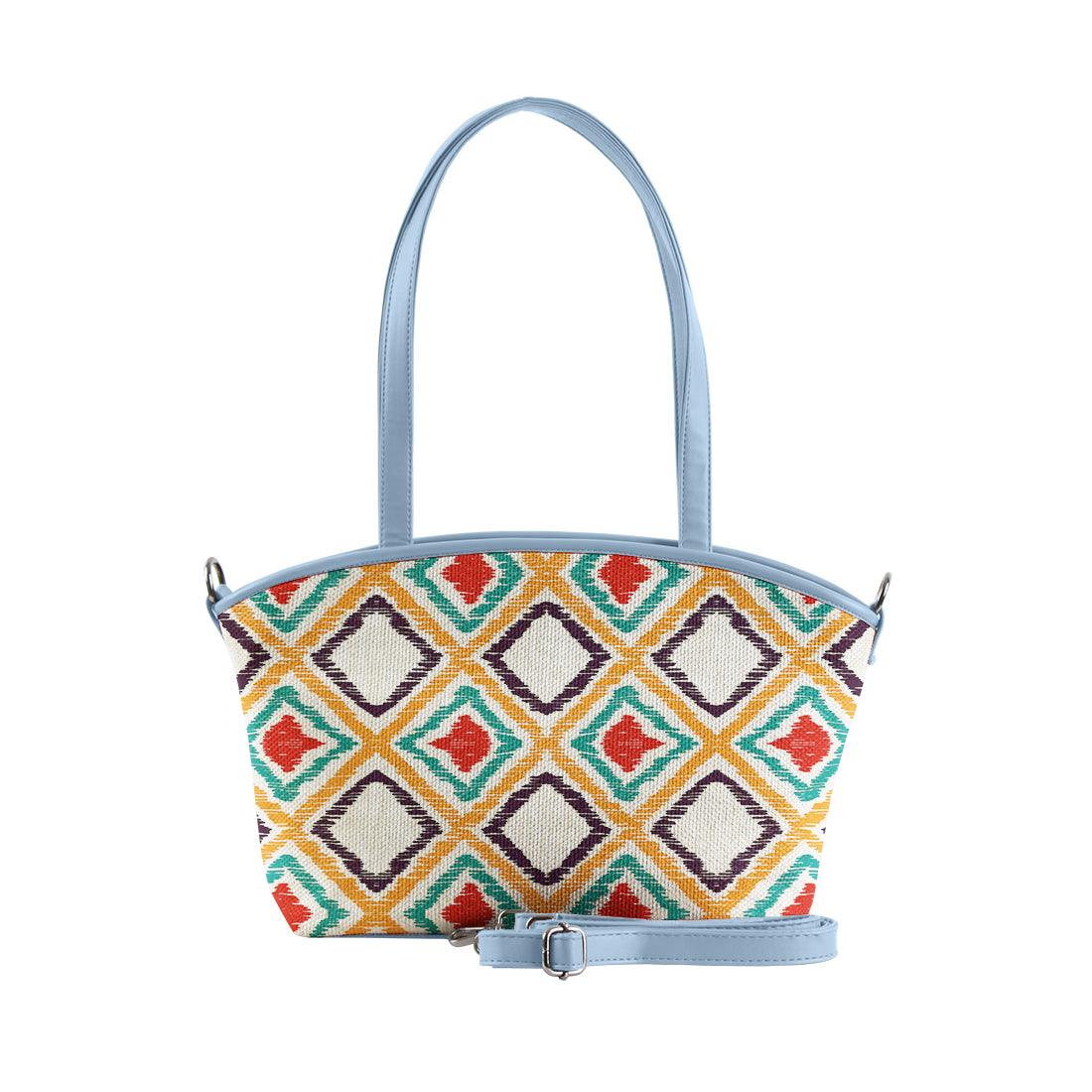 Blue Wide Tote Bag Pixely - CANVAEGYPT