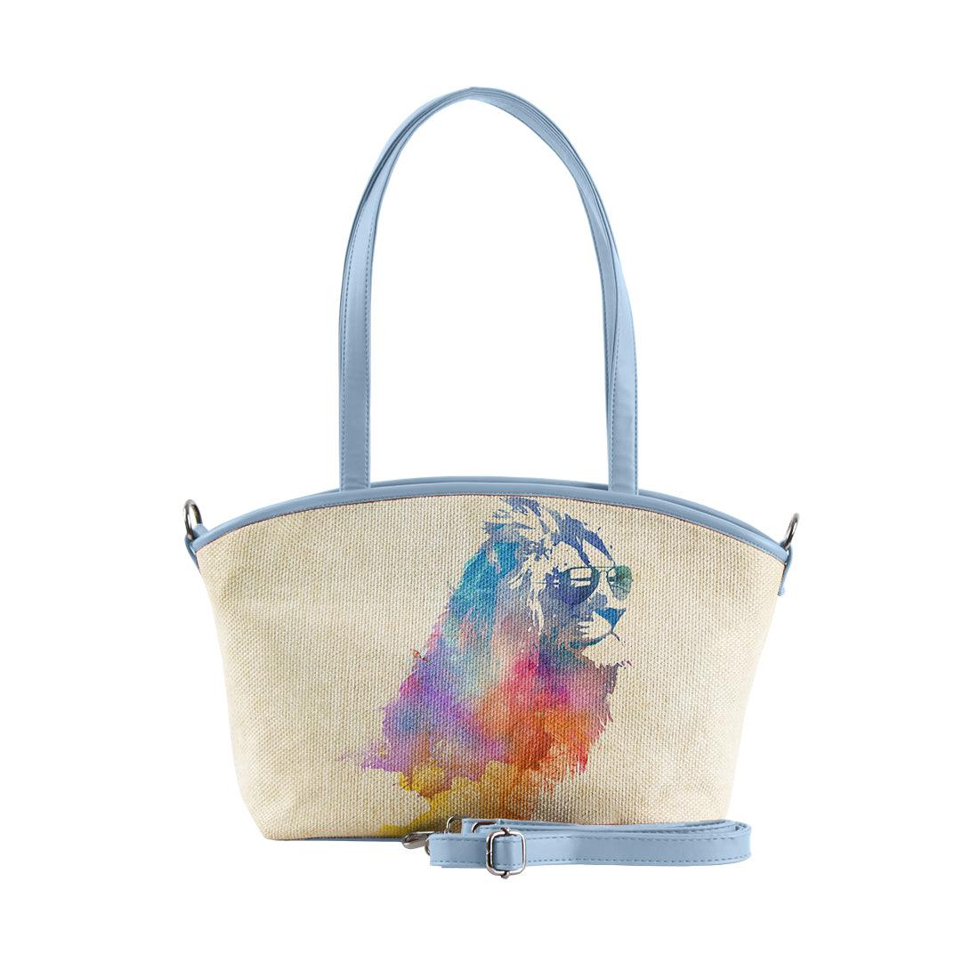 Blue Wide Tote Bag Sunny Lion - CANVAEGYPT