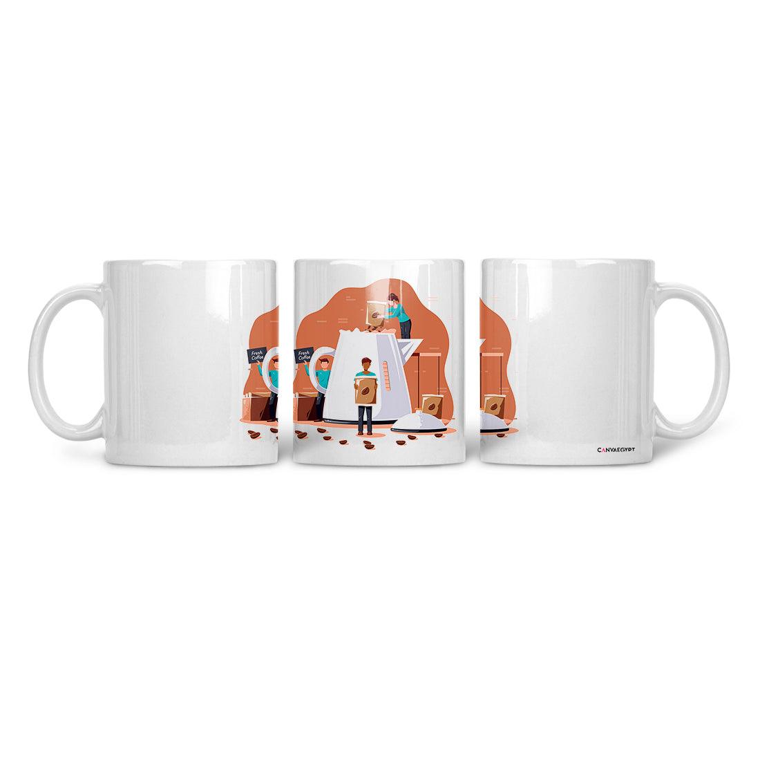 Ceramic Mug Fresh Coffee - CANVAEGYPT