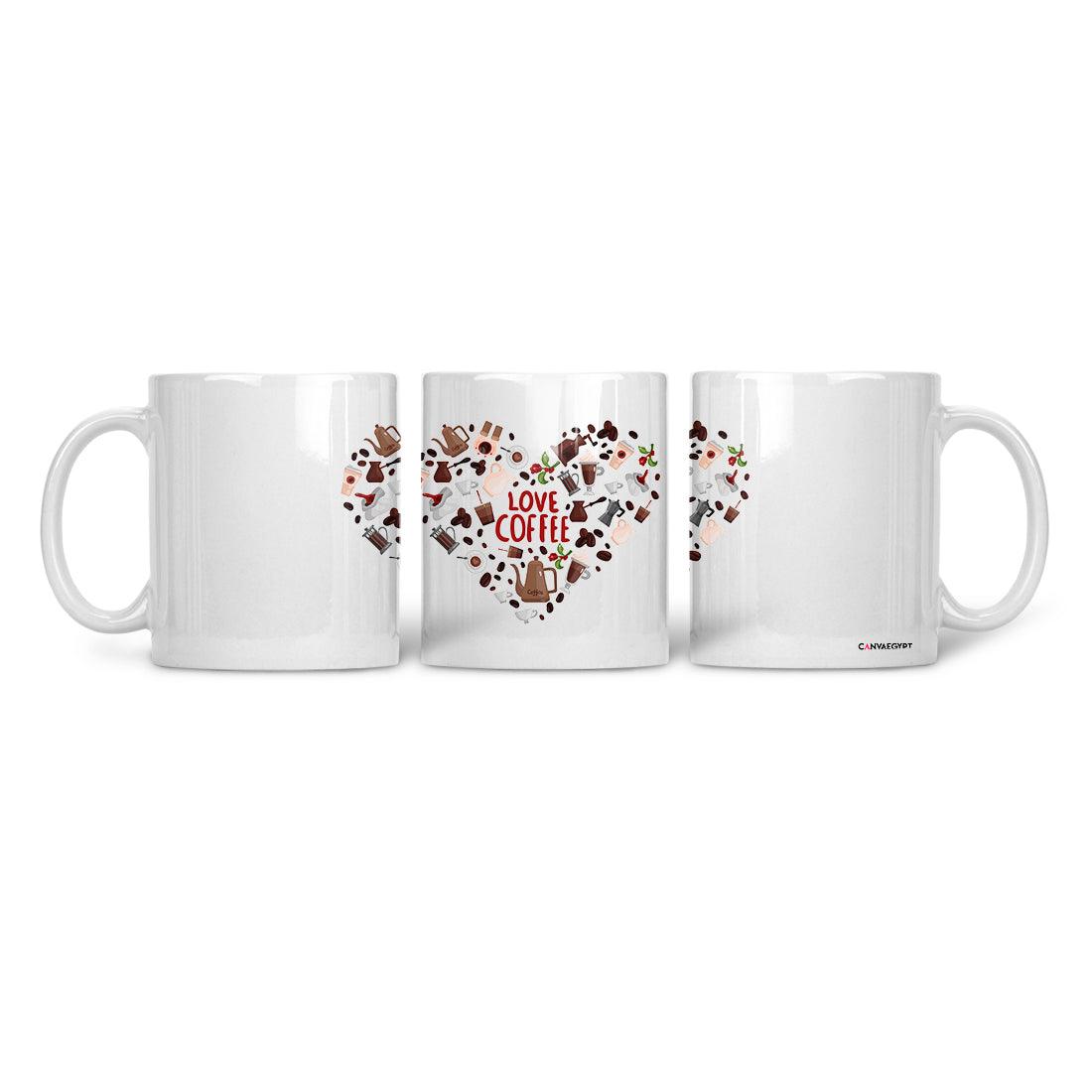 Ceramic Mug Love Coffee - CANVAEGYPT