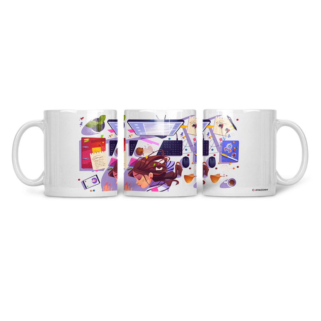 Ceramic Mug Sleeping Women - CANVAEGYPT