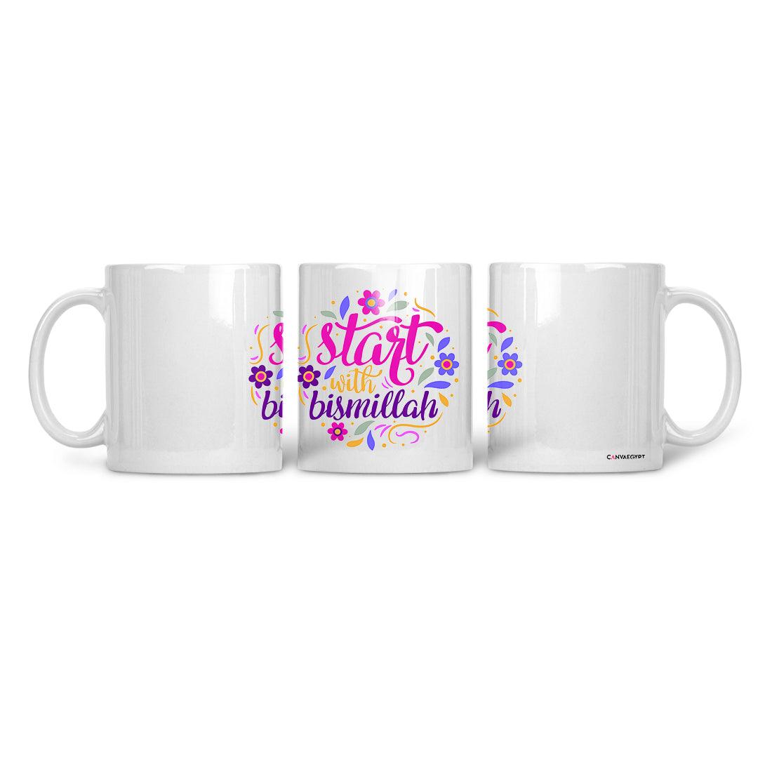 Ceramic Mug Start With Bismillah - CANVAEGYPT