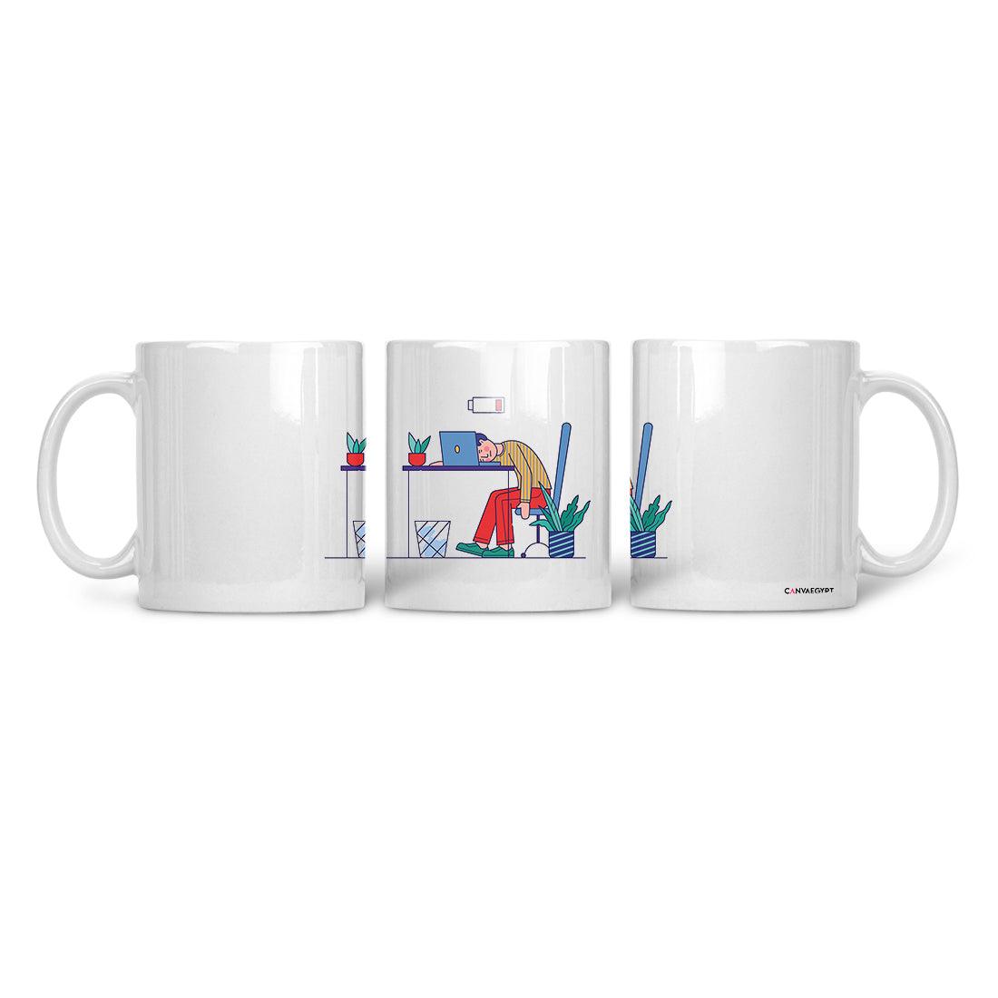 Ceramic Mug Tired - CANVAEGYPT