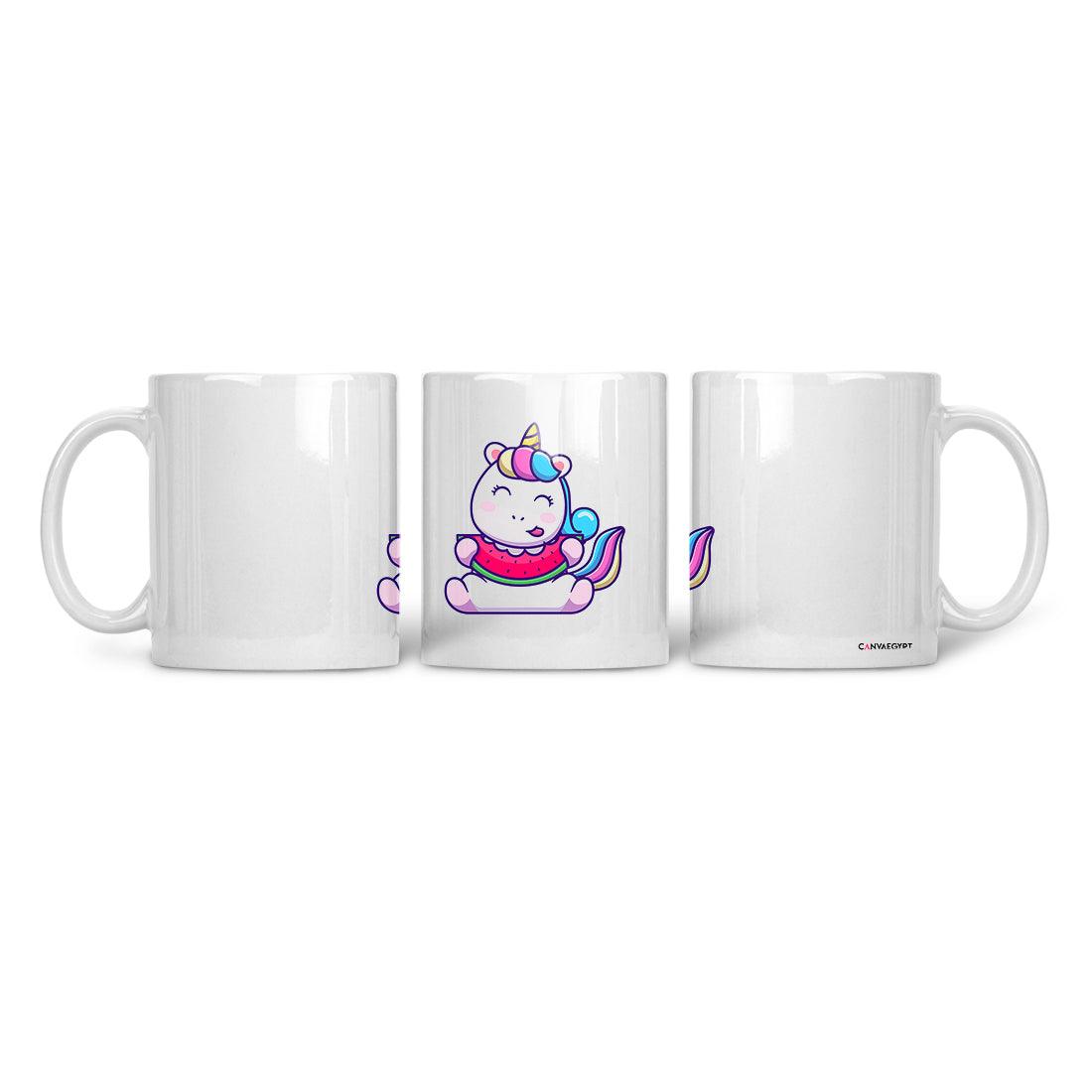 Ceramic Mug Unicorn With watermelon - CANVAEGYPT