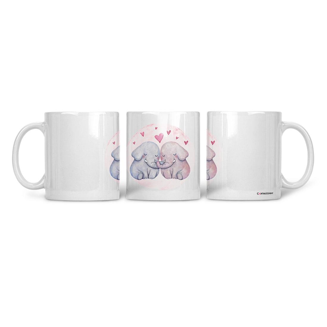 Ceramic Mug elephant love - CANVAEGYPT