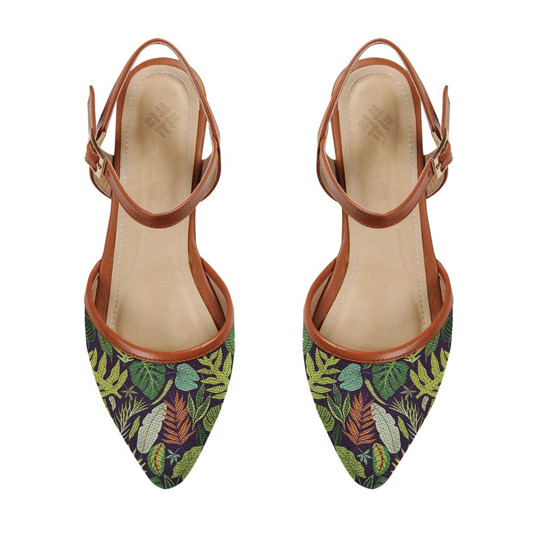 Closed Strap Sandal Tropical Leaves - CANVAEGYPT