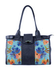 DB Double Handle Large Bag Floral in blue