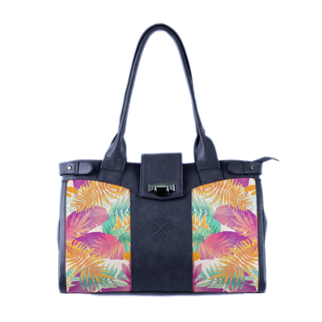 DB Double Handle Large Bag Summer Leaves - CANVAEGYPT