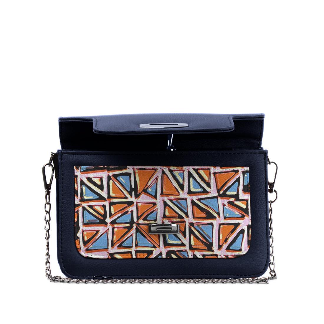 DB Mini Embossed Chain Bag Triangles - CANVAEGYPT