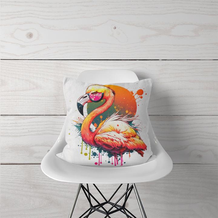 Decorative Pillow Angry Flamingo - CANVAEGYPT