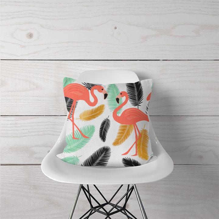 Decorative Pillow Flamingo Feathers - CANVAEGYPT