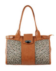 Double Handle Large Bag Leaves Pattern