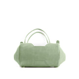 Mint Green Leather Tote Bag Leafs - CANVAEGYPT