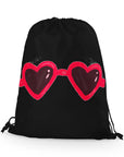 Drawstring Bag Heart-Glasses