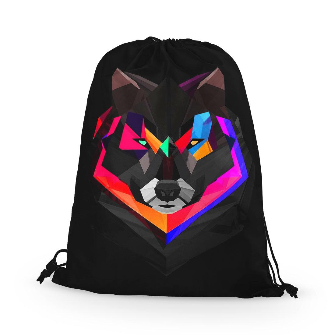 Drawstring Bag Neon Wolf - CANVAEGYPT