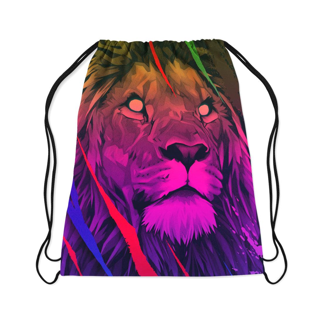 Drawstring Bag Colorful lion