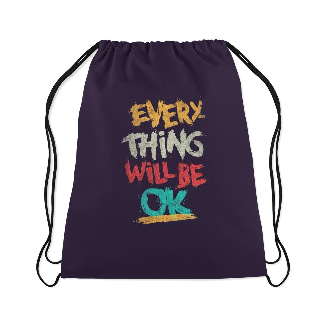 Drawstring Bag Everything will be ok - CANVAEGYPT