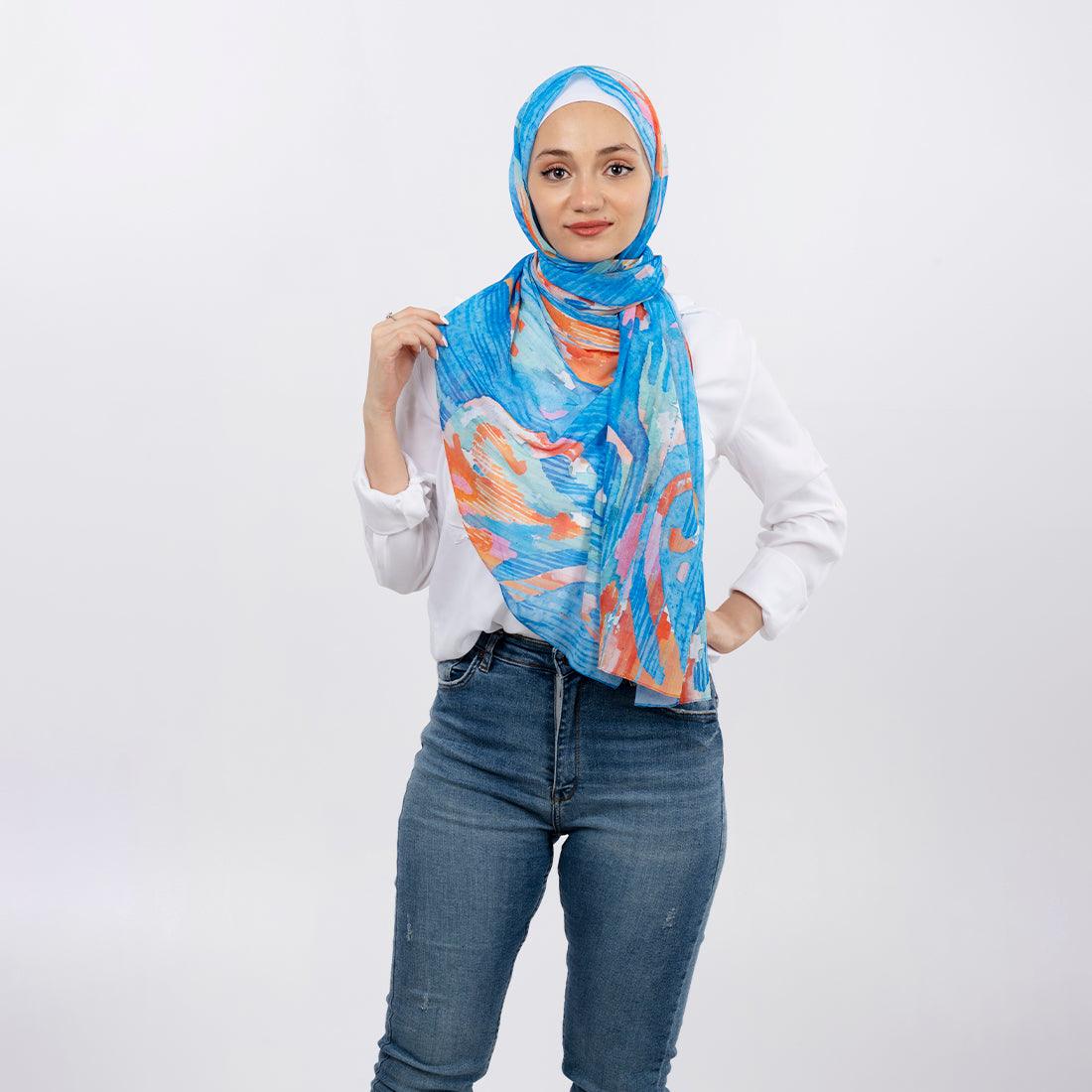 Hijab Scarf Electric blue - CANVAEGYPT