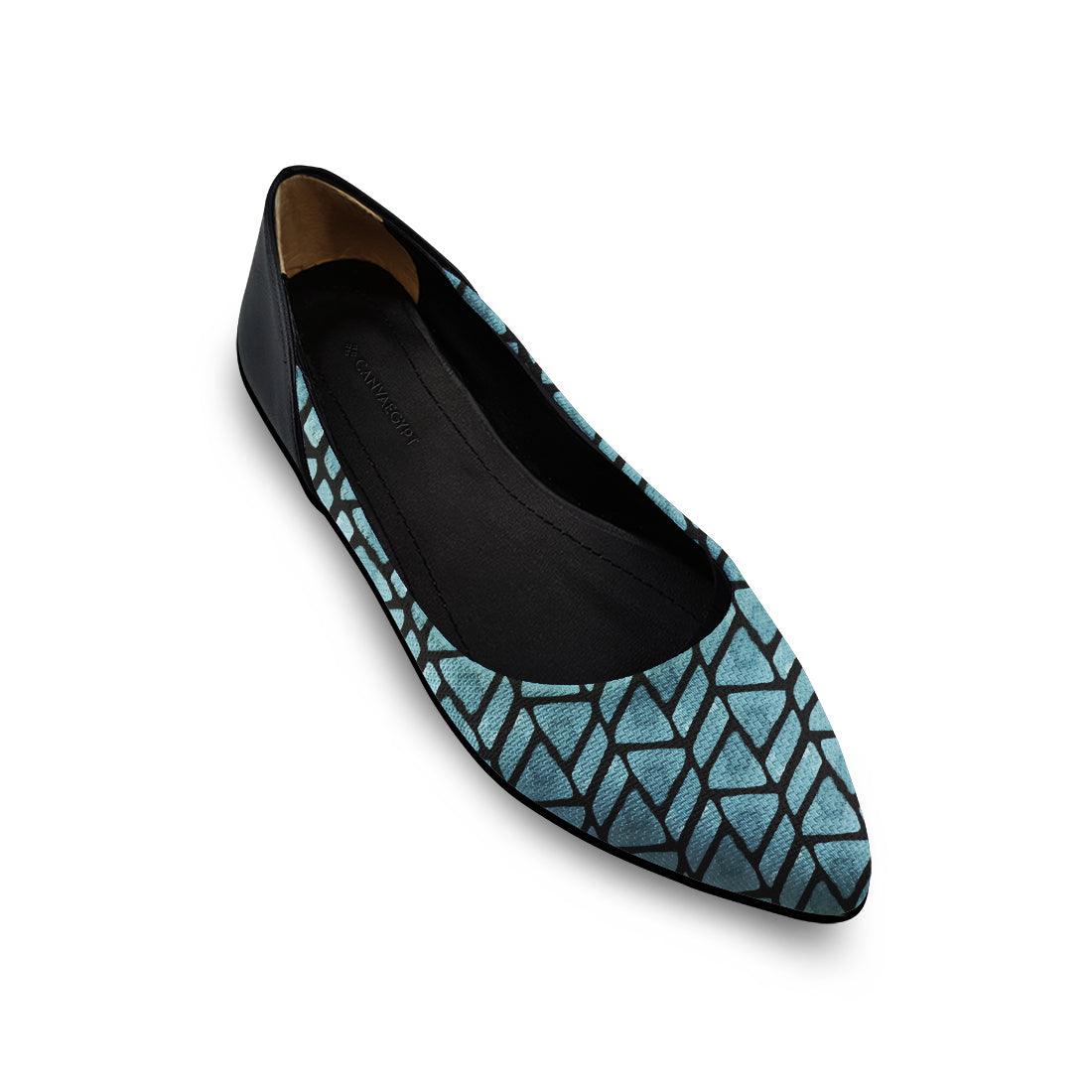 Flat Women's Shoe African Blue - CANVAEGYPT