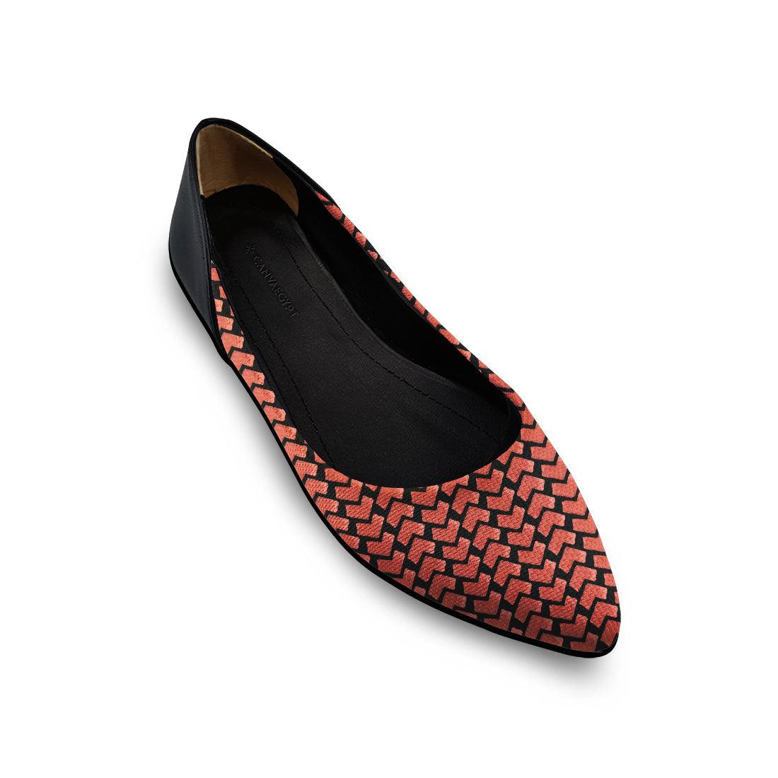 Flat Women's Shoe African Red - CANVAEGYPT