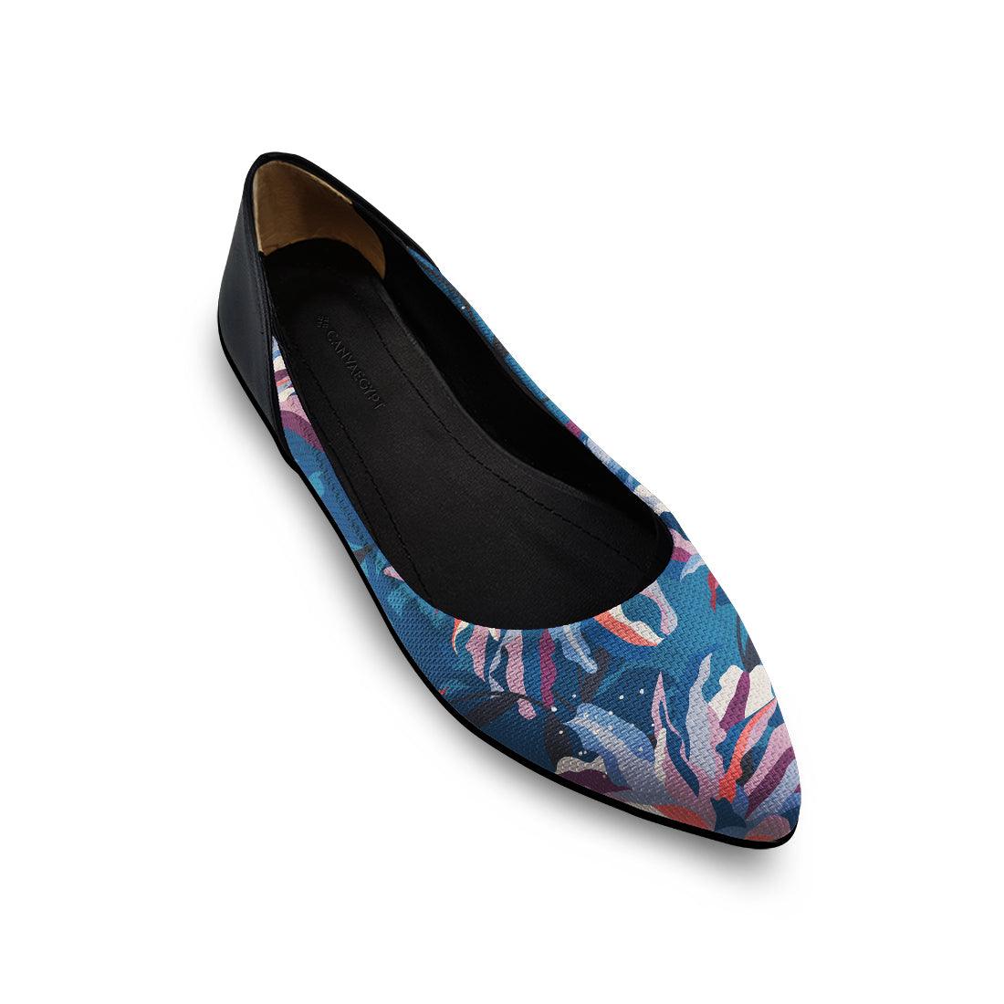 Flat Women's Shoe Blue Garden - CANVAEGYPT
