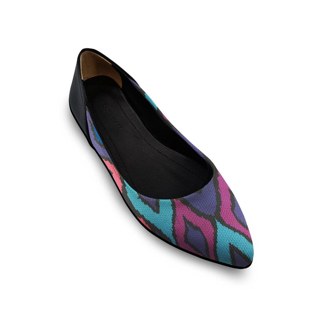Flat Women's Shoe Ikat pattern - CANVAEGYPT