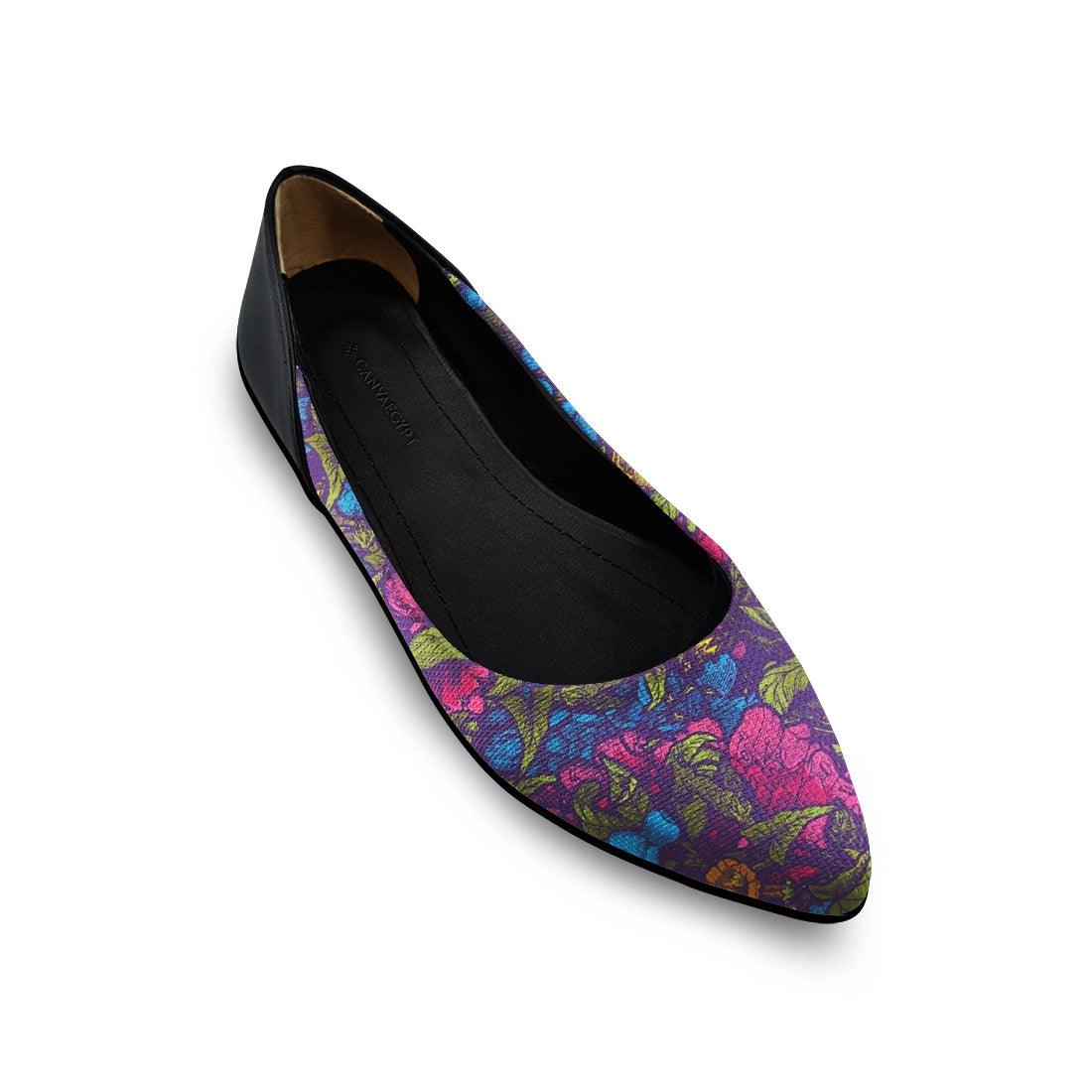 Flat Women's Shoe Purple Roses - CANVAEGYPT