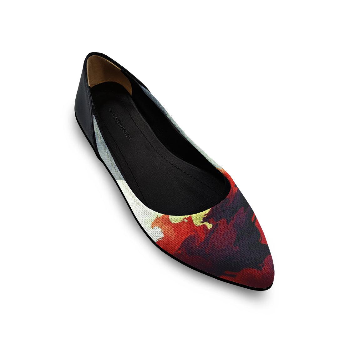 Flat Women's Shoe Red Flows - CANVAEGYPT