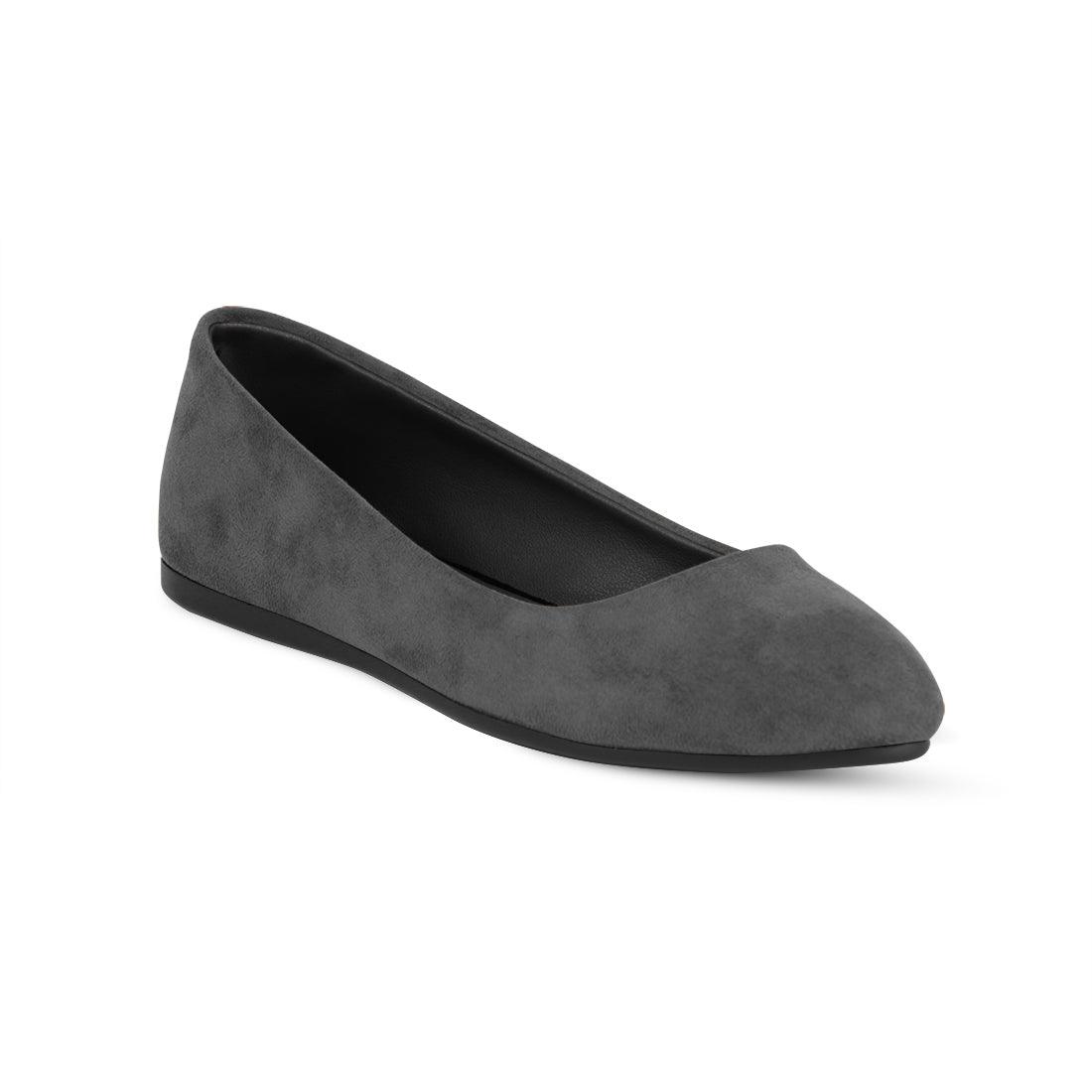 Grey Solid Round Toe - CANVAEGYPT