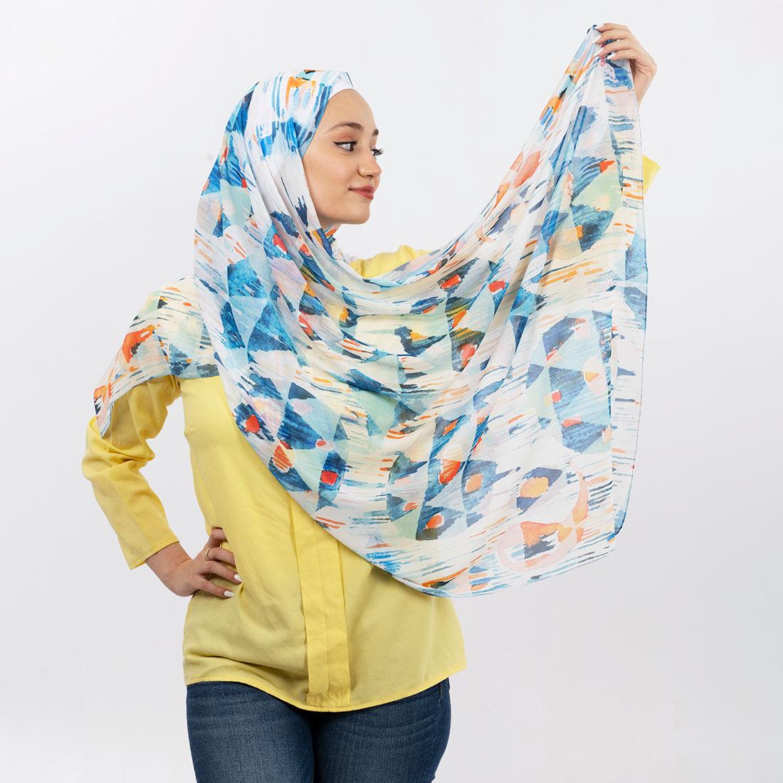 Hijab Scarf Happy blue - CANVAEGYPT