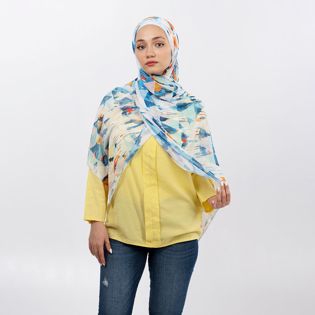 Hijab Scarf Happy blue - CANVAEGYPT