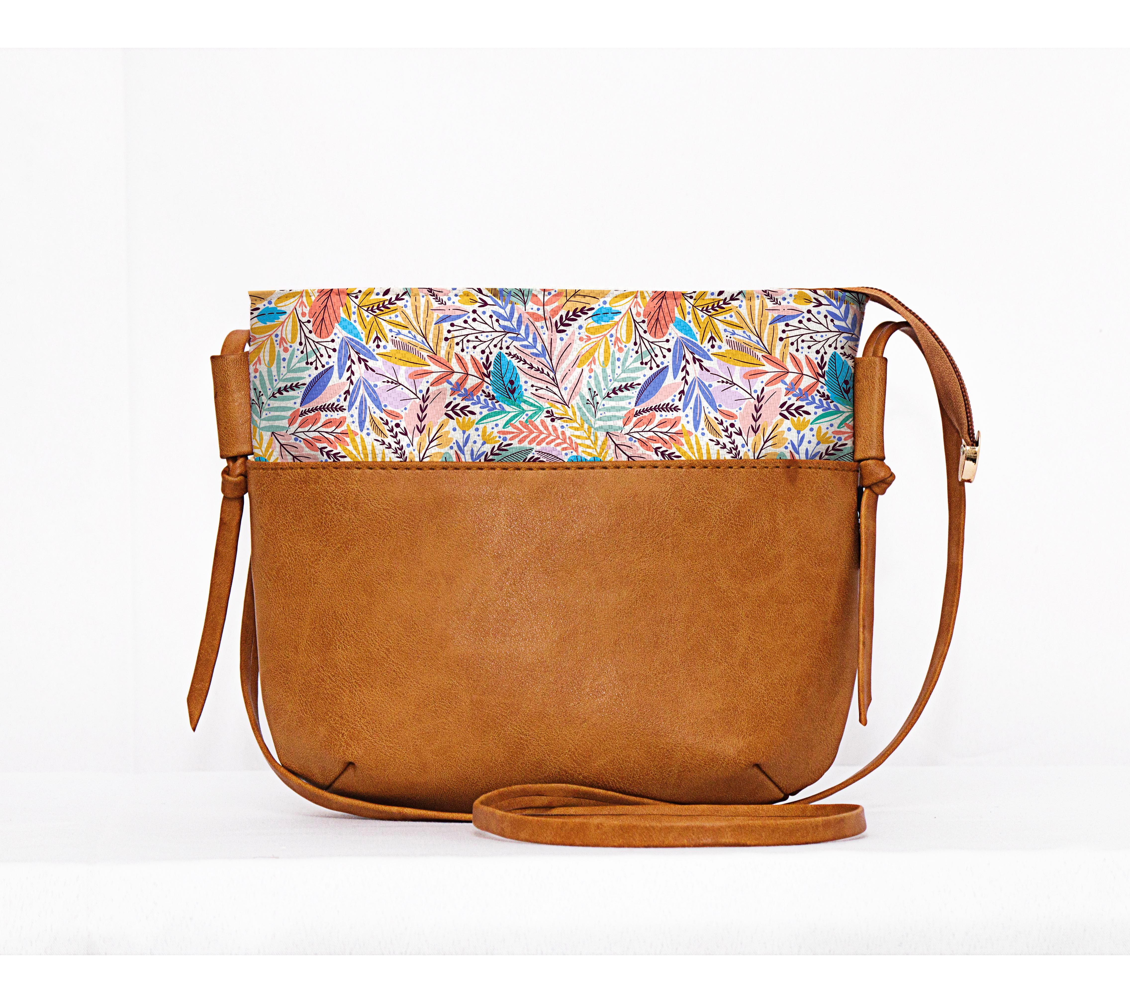 Havana Brown Shoulder Bag Floral - CANVAEGYPT