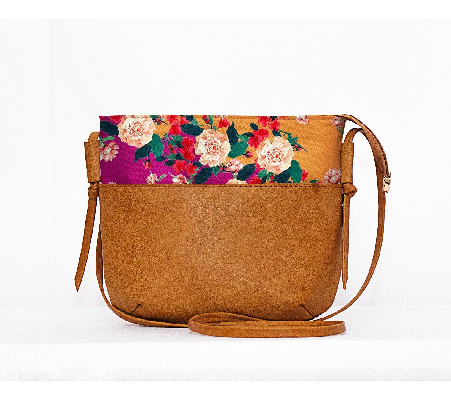 Havana Brown Shoulder Bag Floral Art - CANVAEGYPT