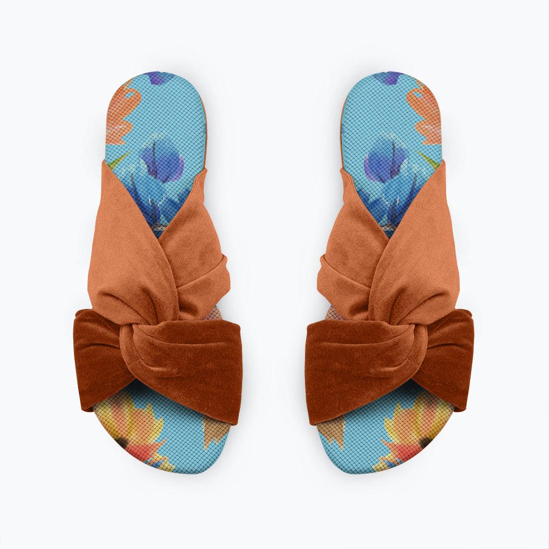 Havana Chappal Flip Flop Floral in blue - CANVAEGYPT