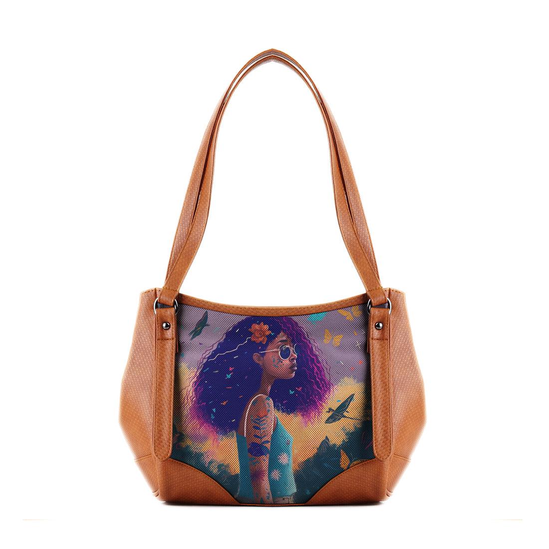 Leather Tote Bag Tranquil Girl - CANVAEGYPT