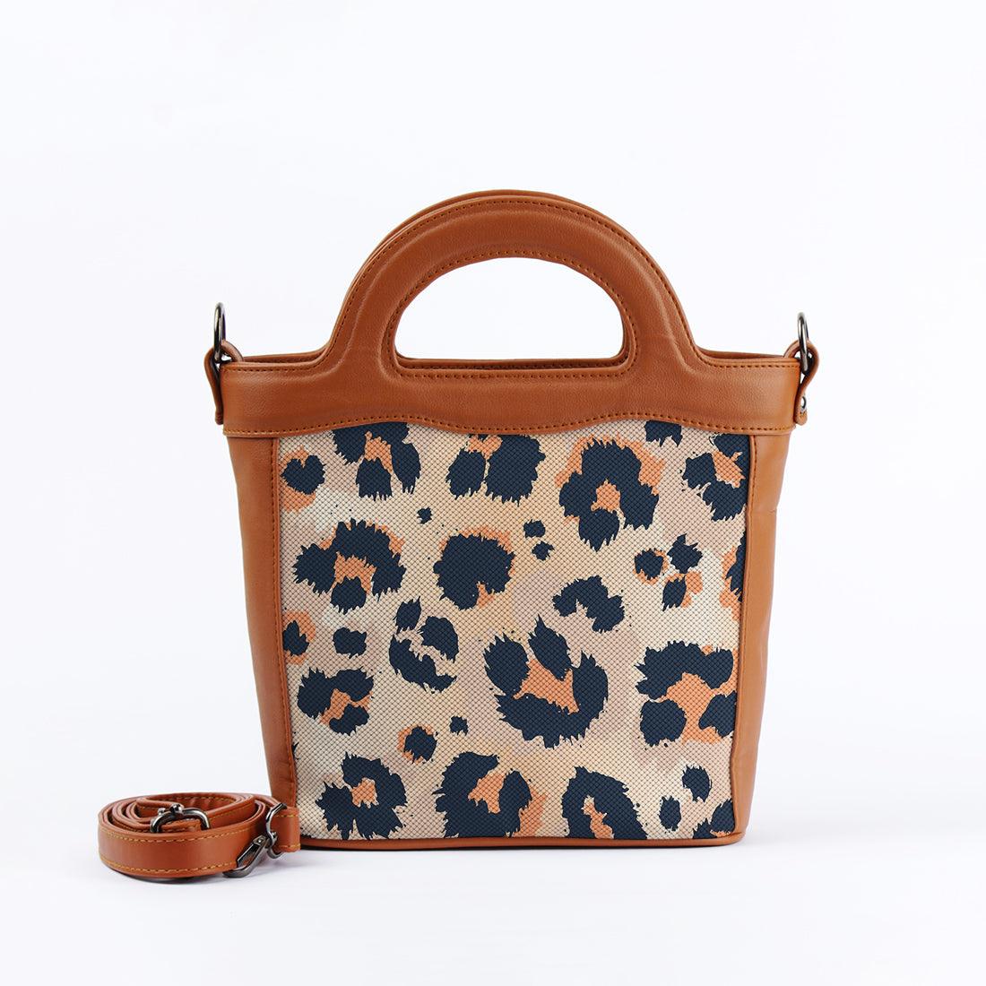 Havana Top Handle Handbag Orange Cheetah - CANVAEGYPT