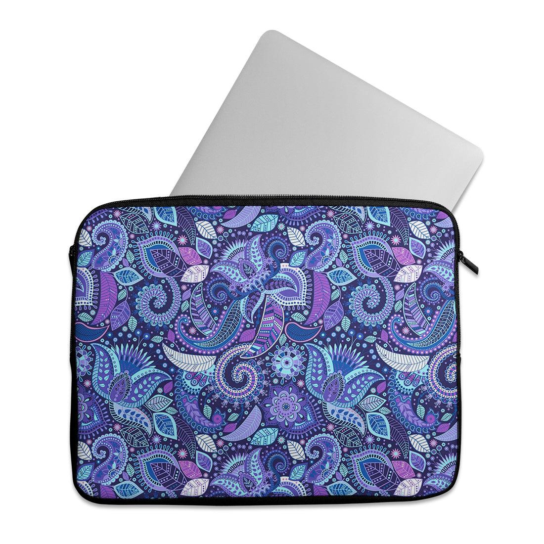 Laptop Sleeve Blue Floral - CANVAEGYPT