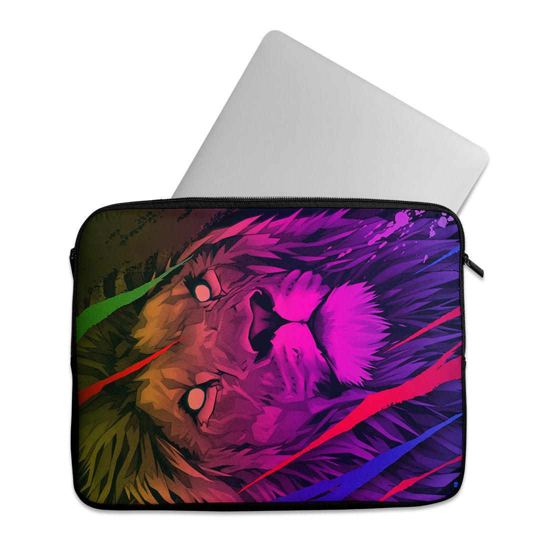 Laptop Sleeve Colorful lion - CANVAEGYPT