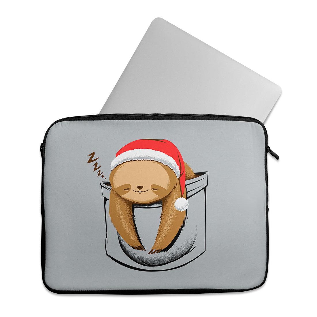 Laptop Sleeve Sloth in a pocket Xmas - CANVAEGYPT