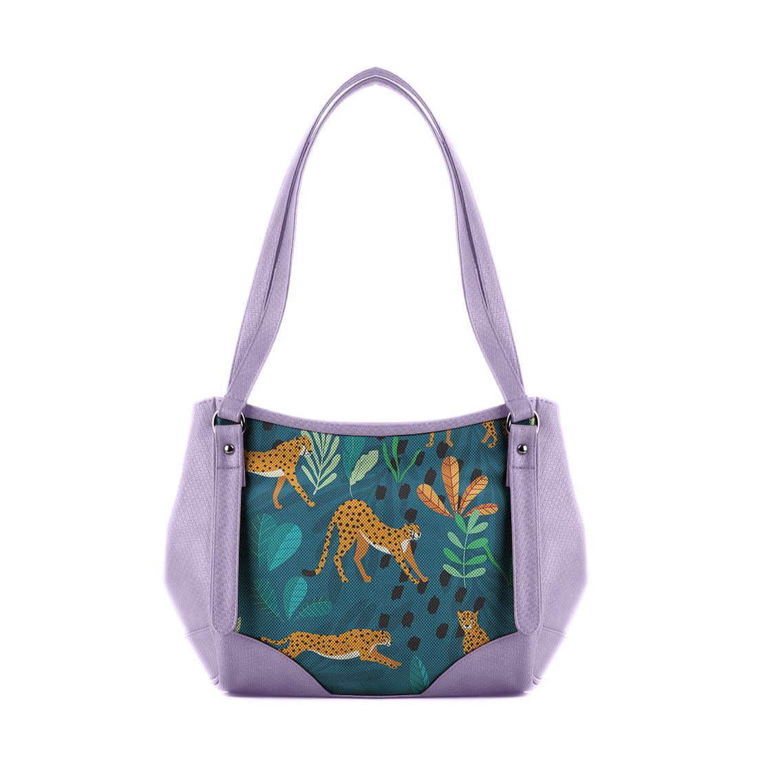 Lavender Leather Tote Bag Jungle - CANVAEGYPT