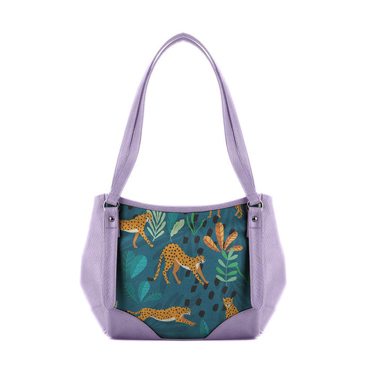 Lavender Leather Tote Bag Jungle - CANVAEGYPT