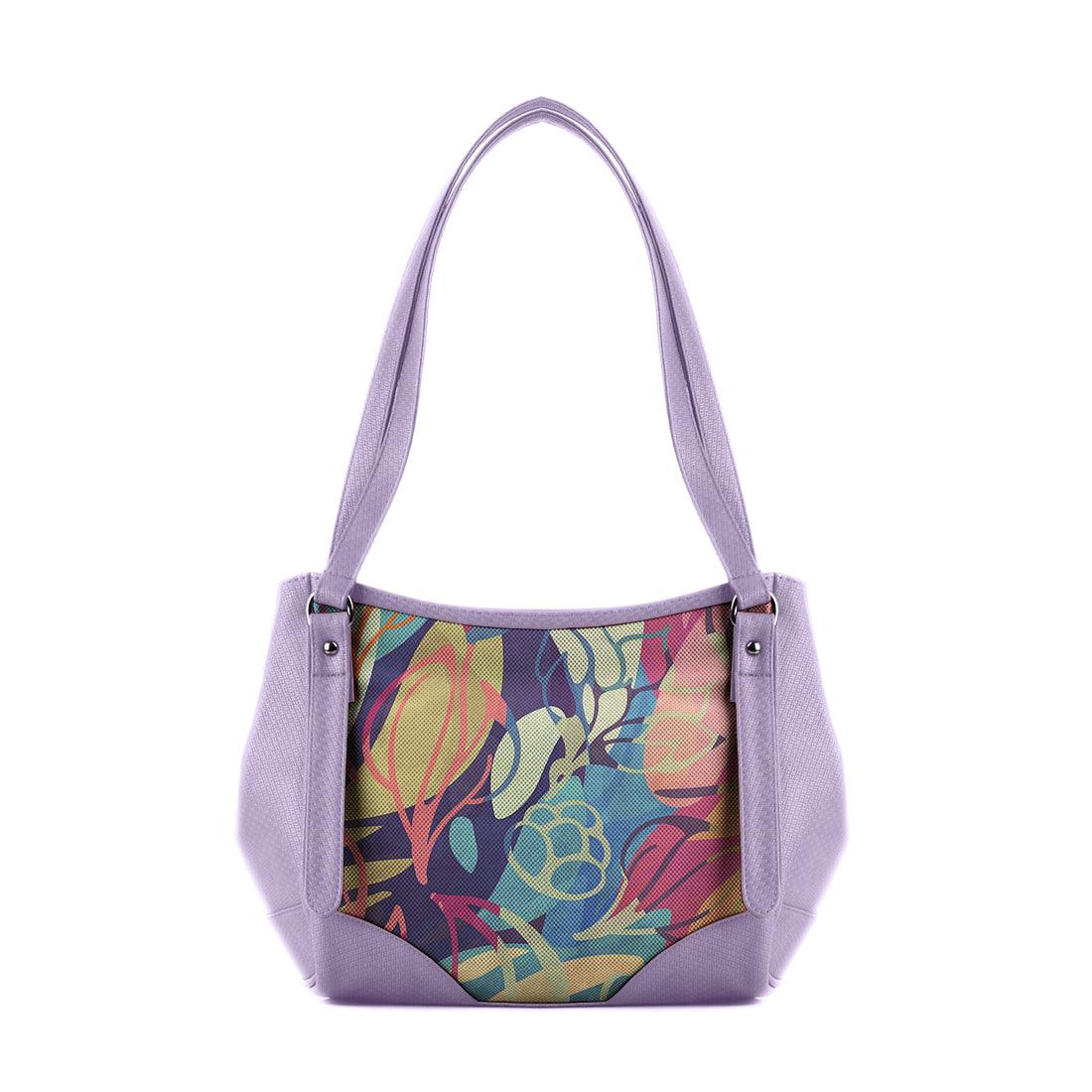 Lavender Leather Tote Bag Sea Herbs - CANVAEGYPT