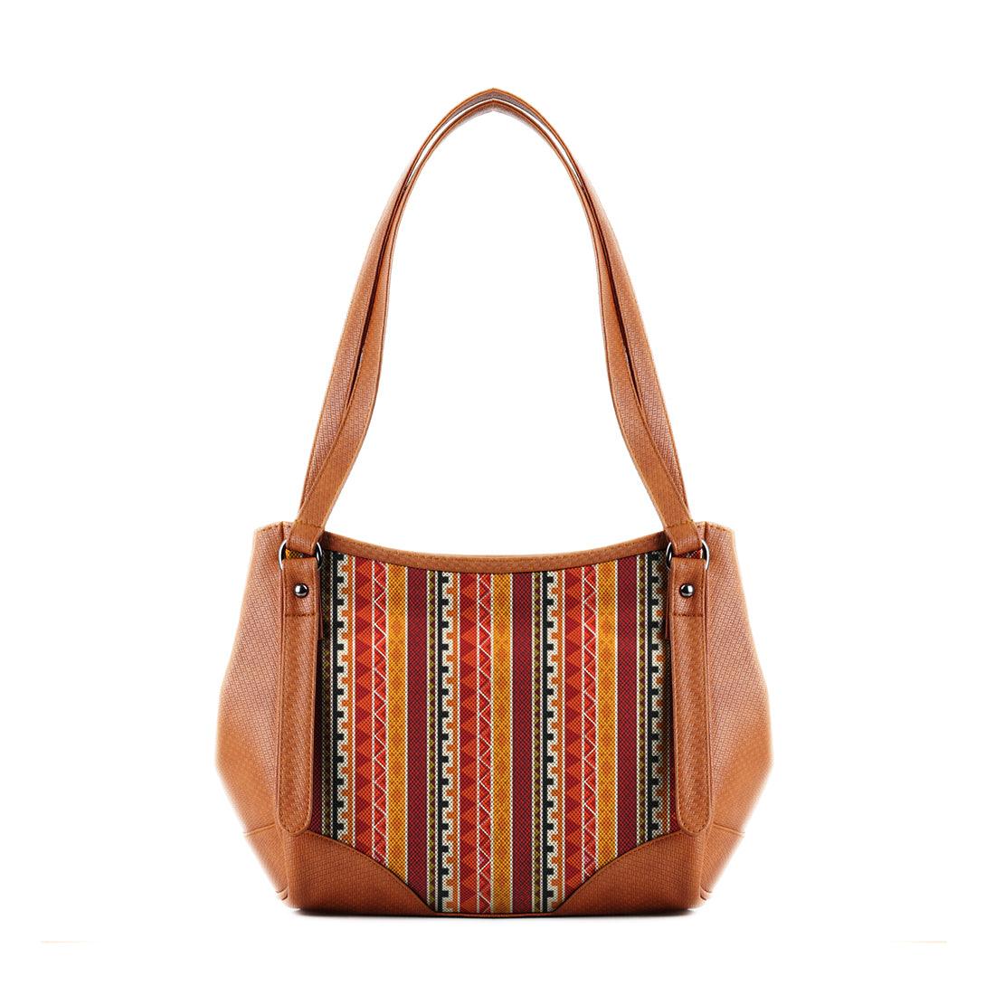 Leather Tote Bag African Pattern