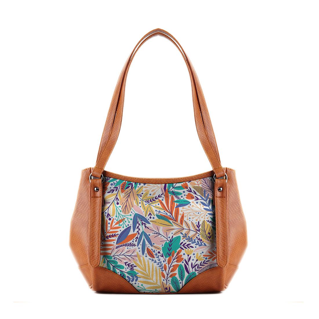 Leather Tote Bag Flowers - CANVAEGYPT